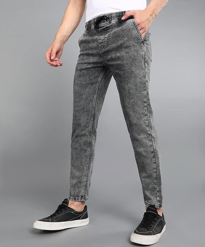UrbanDrip Men’s Grey Regular Fit Jeans