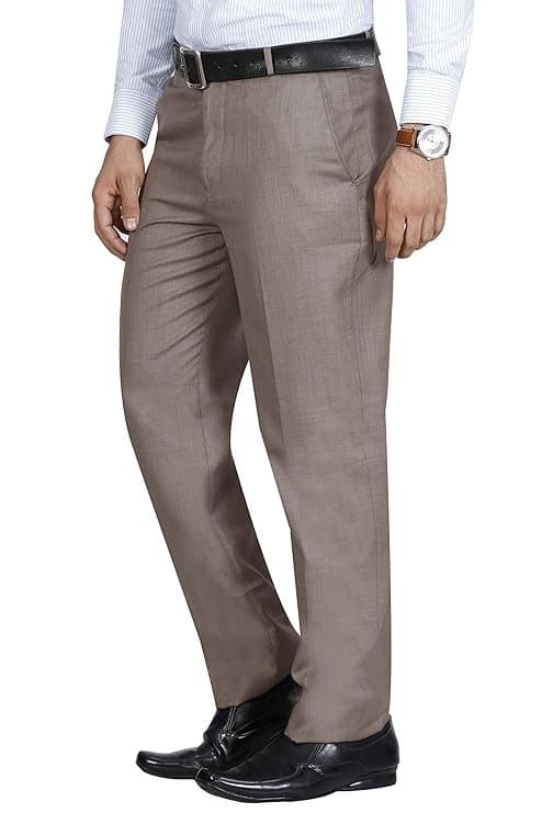 Velmora Men’s Black Regular Fit Formal Trousers