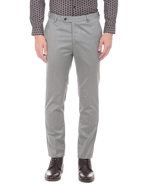 Velmora Men’s Black Tapered Fit Formal Trousers