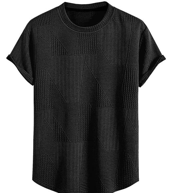 UrbanDrip Men’s Black Oversized Poly Cotton Textured T