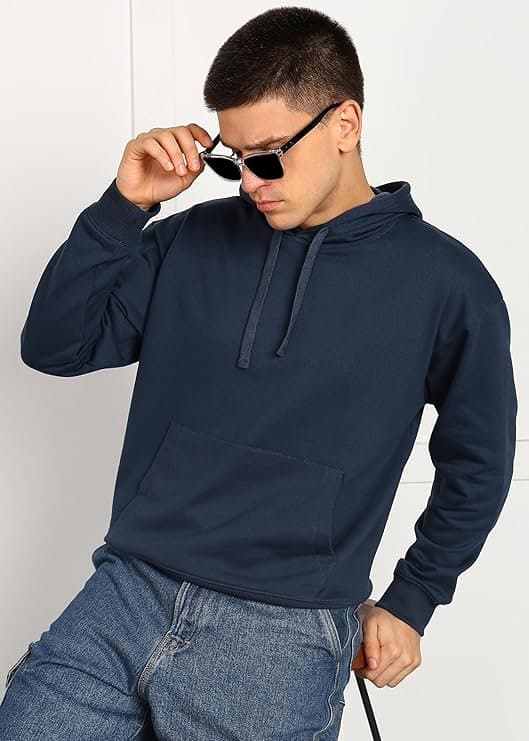 UrbanEdge Men’s Solid Oversized Hoodie