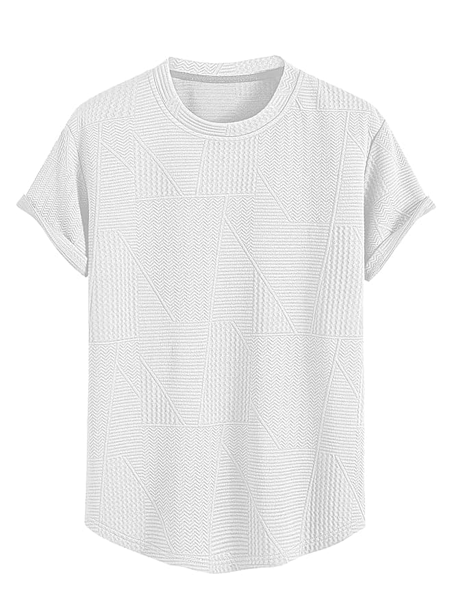 UrbanDrip Men’s White Oversized Poly Cotton Textured T