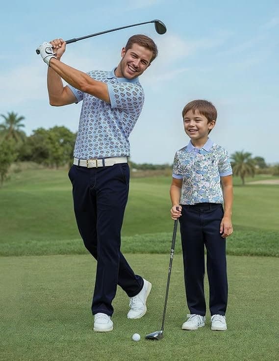Velmora Men’s Blue Floral Polo T