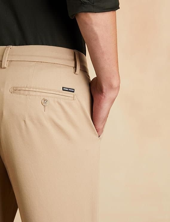 EcomX Men’s Beige Regular Fit Casual Pants