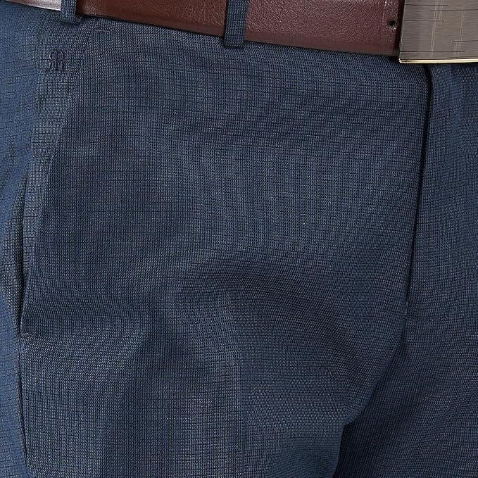 Velmora Men’s Blue Slim Fit Formal Trousers
