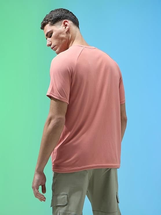 FlexWear Men’s Peach Half Sleeve Crew Neck T