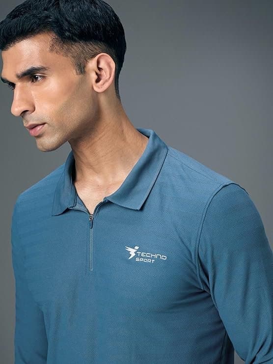 FlexWear Men’s Black Full Sleeve Polo T