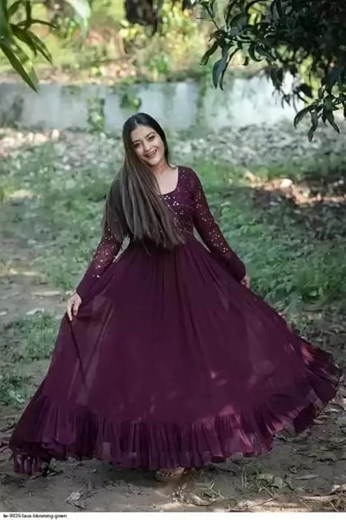 Zariya Women’s Elegant Anarkali Gown with Dupatta