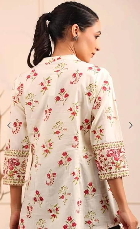 Vastrika Women’s Cotton Printed Anarkali Short Kurti