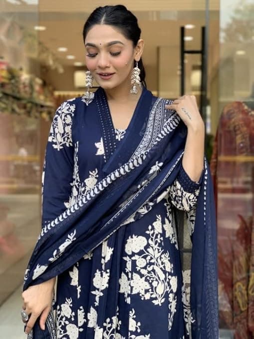 IndiWeave Women’s Blue Printed A
