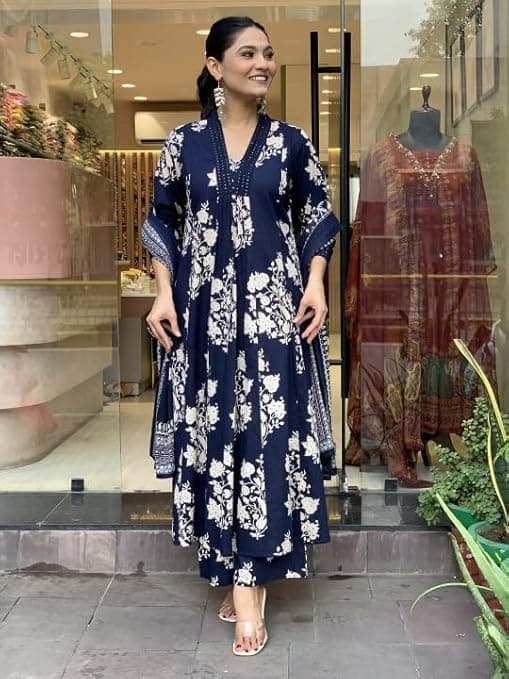 IndiWeave Women’s Blue Printed A