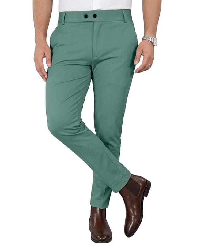 Mehrang Men’s Stretchable Stretchable Formal Pant Trousers
