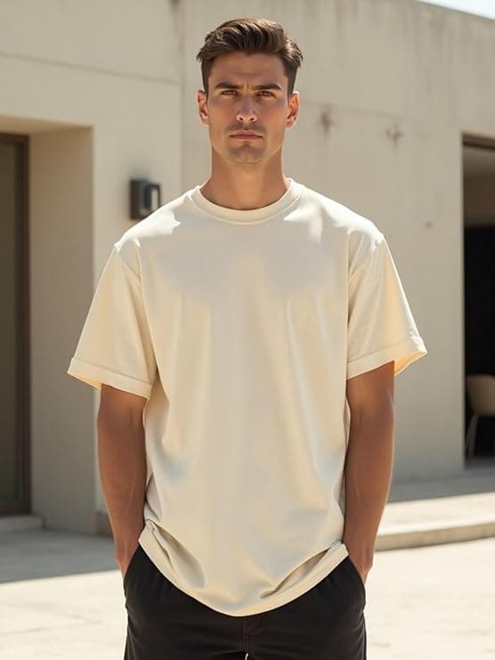 Nobero 100% Cotton Oversized T Shirts for Men Stylish