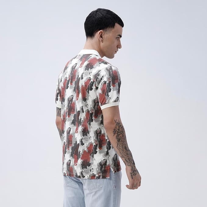 BASICS 100% Cotton Relaxed Fit Polo T-Shirt for Men