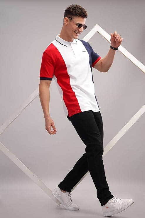ADRO Men’s 100% Cotton Regular Fit Polo T
