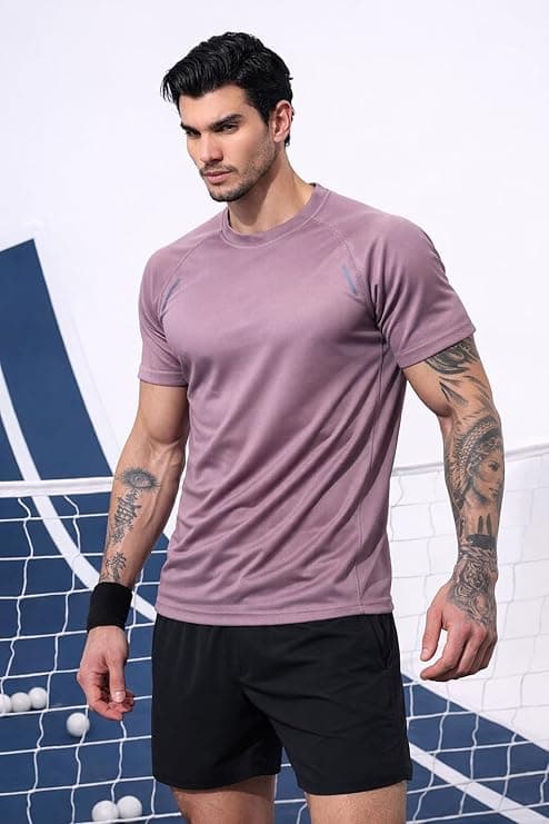 Kvetoo Mens Dry Fit Gym T Shirt Quick Dry Sweat Proof Breathable Workout...
