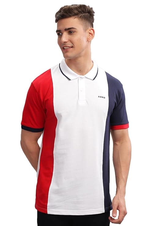 ADRO Men’s 100% Cotton Regular Fit Polo T