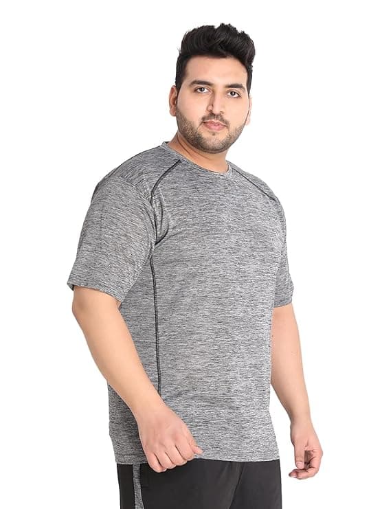 CHKOKKO Men’s Polyester Regular Fit Solid Sports T