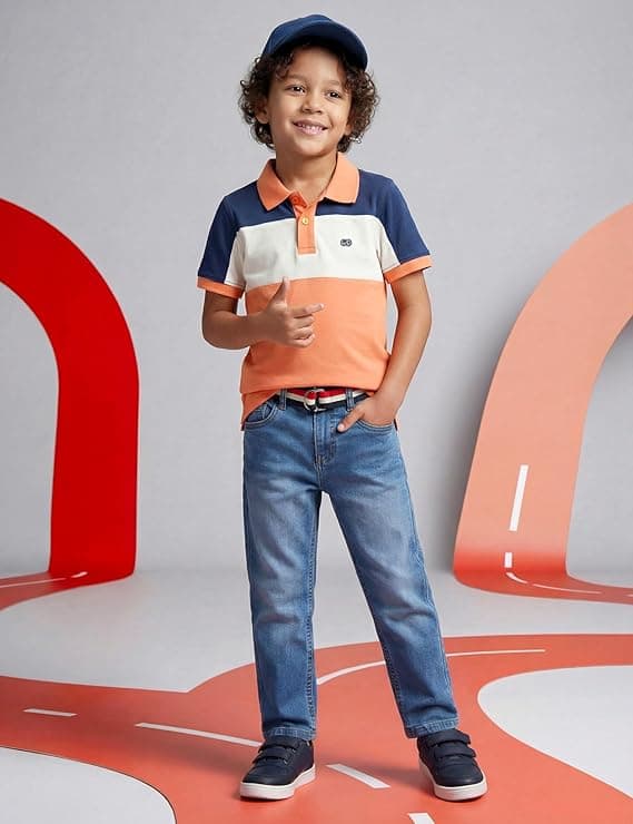 Amazon Brand – Symbol Boy’s Color Block Regular Fit Polo Shirt
