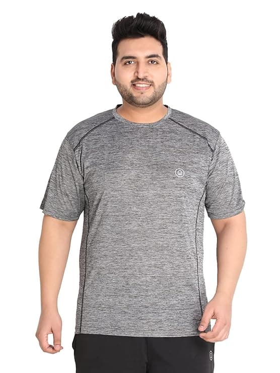 CHKOKKO Men’s Polyester Regular Fit Solid Sports T