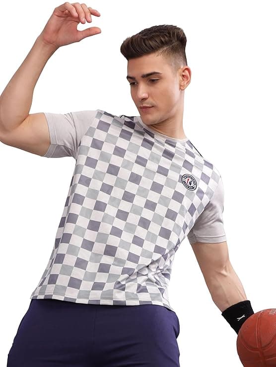 STELLERS Men’s Round Neck Half Sleeve Active Wear Sports T