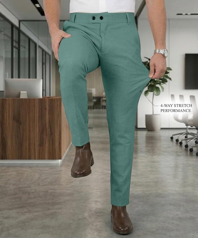 Mehrang Men’s Stretchable Stretchable Formal Pant Trousers