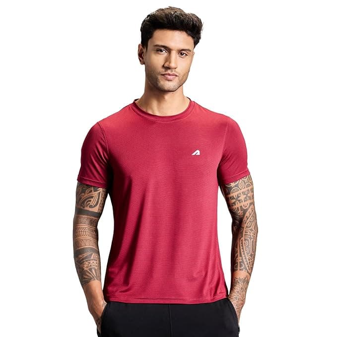 Boldfit Gym Regular Fit T Shirt for Men Polyester Blend Round Neck Activ...