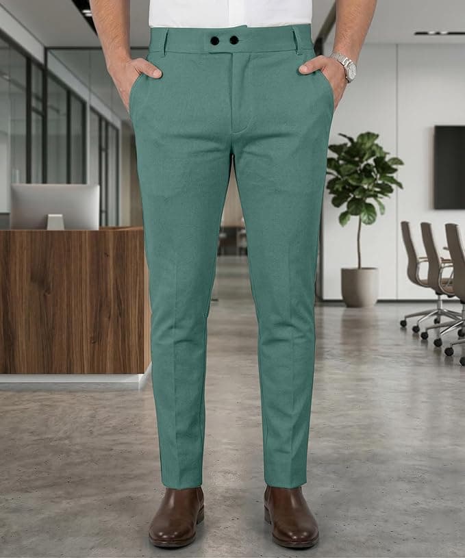 Mehrang Men’s Stretchable Stretchable Formal Pant Trousers