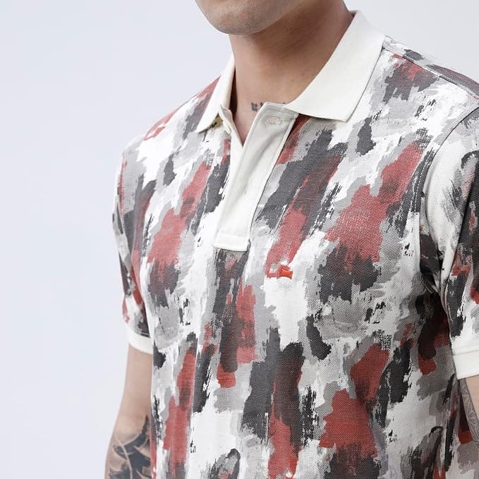 BASICS 100% Cotton Relaxed Fit Polo T-Shirt for Men