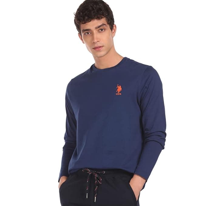 UrbanDrip Men’s Blue Oversized Printed Cotton T