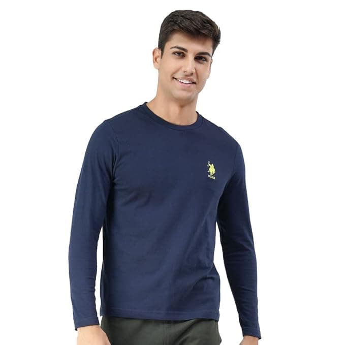 UrbanDrip Men’s Navy Blue Oversized Printed Cotton T