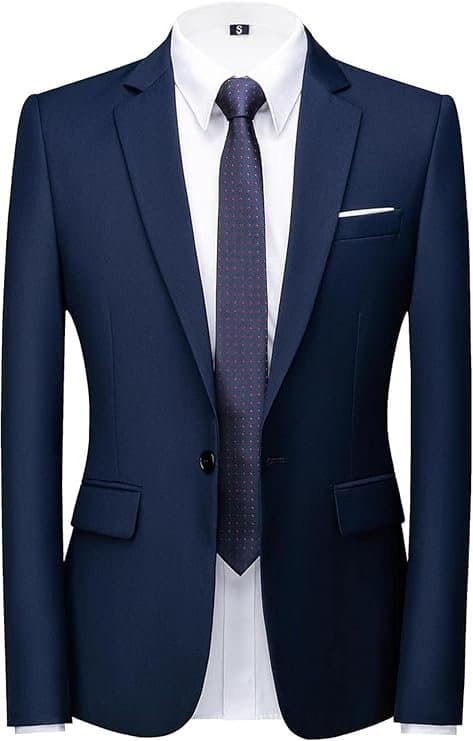 Men’s Stylish Party Casual Formal WEAR Single Breasted Blazer Roya...