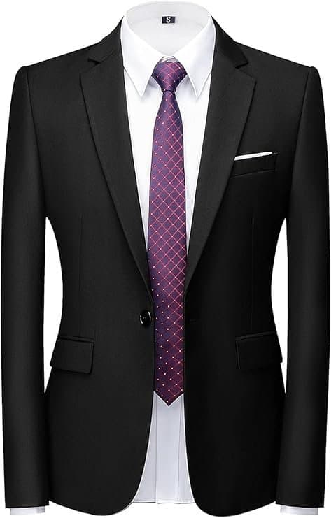 Men’s Stylish Party Casual Formal WEAR Single Breasted Blazer Black