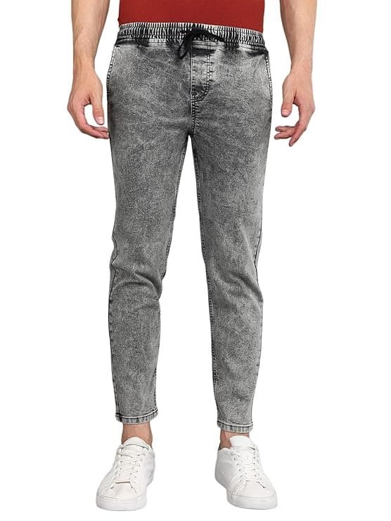 UrbanDrip Men’s Light Grey Regular Fit Jeans